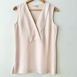 Reiss Women's Beige Sleeveless Embellished Blouse Top Size 6